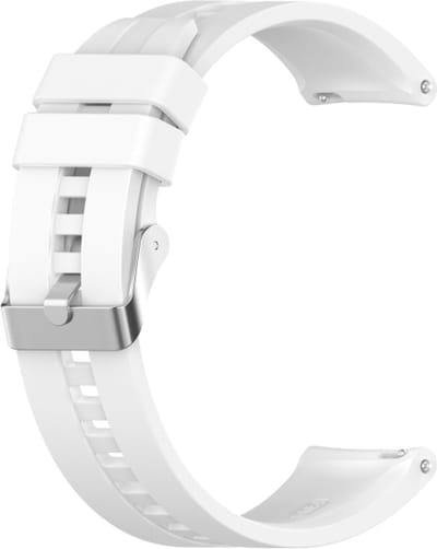 Siliconen bandje - geschikt voor Amazfit GTS / GTS 2(E) / GTS 2 Mini / GTS 3 / 4 (Mini) / Bip (S) / Bip U (Pro) / Bip Lite / Bip 3 (Pro) / GTR 42 mm / Pop (Pro) / Active (2) - wit