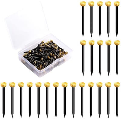 Dailygoods- Ophangspijkers 70 Stuks - Fotospijkers - Platte Kop - Bevestiging voor Frames - Houtbewerking - Gelegeerd Staal - Zwart - Hangspijkers