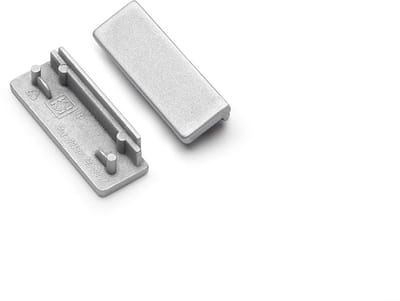 Set van 2 Zilveren Eindkappen voor LED Profiel 3,2 cm Breed