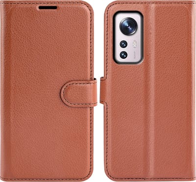 MobyDefend Hoesje - Geschikt voor Xiaomi 12 / 12X - Kunstleren Wallet Book Case (Sluiting Voorkant) - Bruin