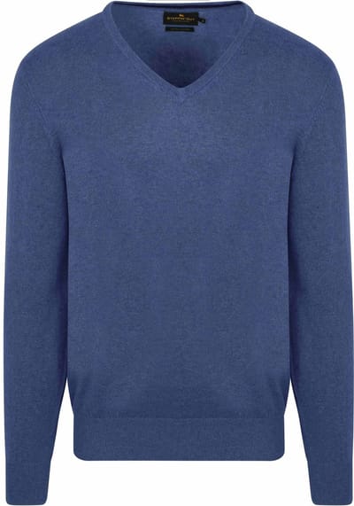 Trui Cashmere V-hals Kobaltblauw - Maat S - Heren - Pullovers