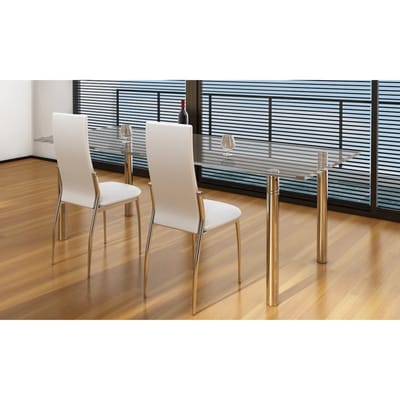 vidaXL - Eetkamerstoelen - 2 - st - kunstleer - wit