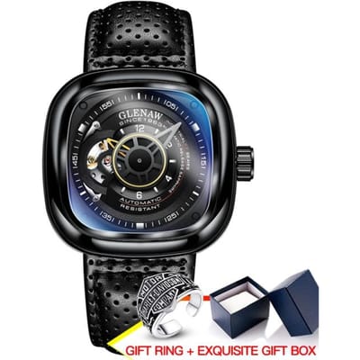 beroemd Merk Horloge Montre Automatique Luxe Chronograaf Vierkant Groot Wijzerplaat Horloge Hol Waterdicht Heren Mode Horloges gray