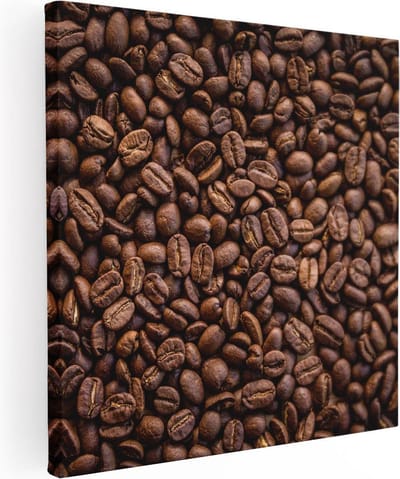 Artaza Canvas Schilderij Koffiebonen - 80x80 cm - Wanddecoratie Keuken - Muurdecoratie Koffie - Stilleven Schilderijen Op Canvas