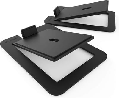 Desktop Speaker Stands for Large Speakers - Set of 2 (Black) - Kanto S6 speaker stands for table monitor