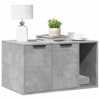 vidaXL - Kattenbakkast - 80x50x45 - cm - bewerkt - hout - betongrijs