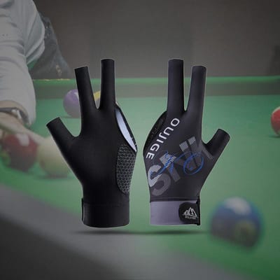 Gants de Billard à Trois Doigts Légers et Respirants Main Gauche Élargie Simple Élastique Snooker Billard Silicone Gants Antidérapants average size