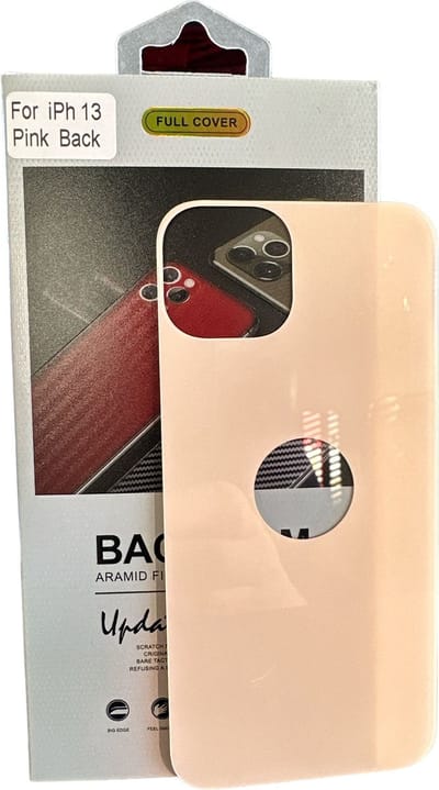 Armid Fiber Achter glas beschermer Geschikt voor: Apple iPhone 13 (Pink) Achterkant Temper Glass Protector - Back Screen Protector