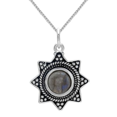 WeLoveSilver - Zilveren ketting 925 - Ster hanger met labradoriet