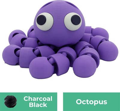 Flexibele octopus beeld – Decoratief beeld - Zwart - 3d geprinte beeld – Unieke woondecoratie - 25CM