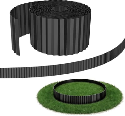 Gazonrand Metaal - Bloembedbegrenzing Tuin - Tuin Afscheiden - Flexibel En Aanpasbaar - 18cm Hoog 10m - Zwart