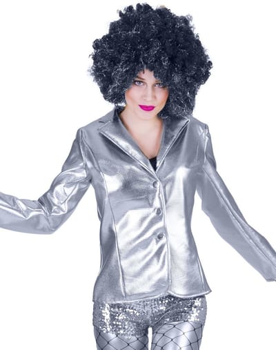 Zilveren disco colbert dames - Maat 44/46