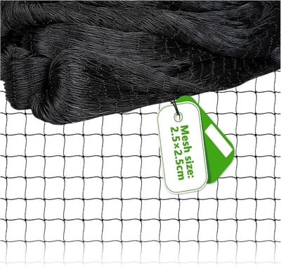 Thijox - Vogelbeschermingsnet 15m x 15m, Zwart Scheurvast Plantennet voor Kippenhok, Volièrenet ter Bescherming van Fruitbomen en Groenten, UV- en Wee