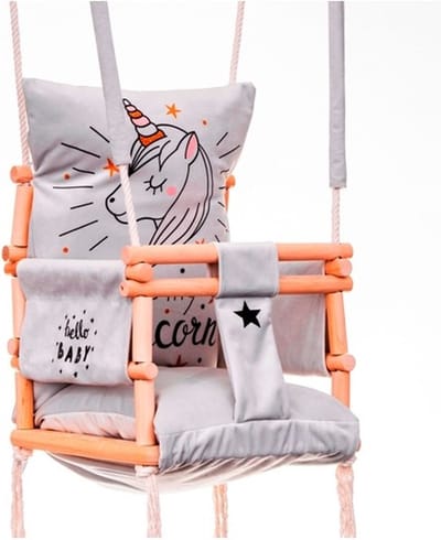 Luxe houten 3 in 1 handgemaakte unicorn meegroei baby schommel en kinder schommel - Baby swing – Schommel die meegroeit met je kindje - Schommelstoel - Schommels