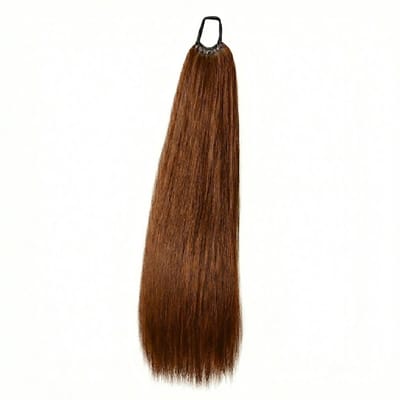 Middenbruin synthetische paardenstaart dames haar extensie extensions extra lang steil ponytail haarstuk lang haarstuk clip in staart