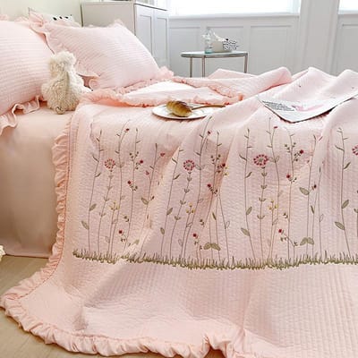 Koreaanse Stijl Geborduurde Dekbed, Dekbed Deken, Enkel, Dubbel Bed Deksel, Gewatteerd Bedsprei Laken, Kussensloop, Queen, King, S 48x74cm white