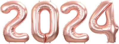 Folie Ballon Cijfer 2024 Oud En Nieuw Versiering Nieuw Jaar Feest Artikelen Happy New Year Decoratie Rose Goud