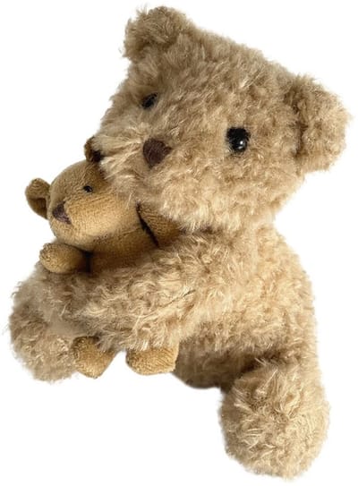 Egmont Toys knuffel beer Eustache met baby - zachte knuffel 12x12x15 cm.