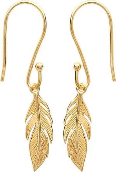 Montebello Oorbellen Berzan Gold - 925 Zilver Verguld - Veer - 20x6mm