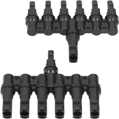 Zonne Connector Set - Parallel Kabelconnector - Zonnepanelen Koppelen - Waterdicht en Stofdicht - 1 tot 6 Weg - Zwart