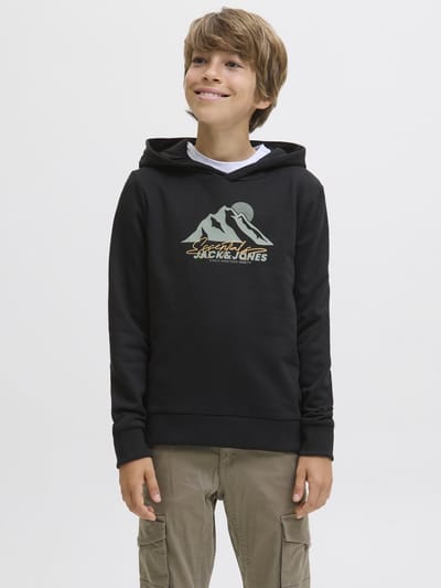 JACK&JONES - JJSUN SWEAT HOOD JNR - Jongens - Sweaters - zwart - maat 152