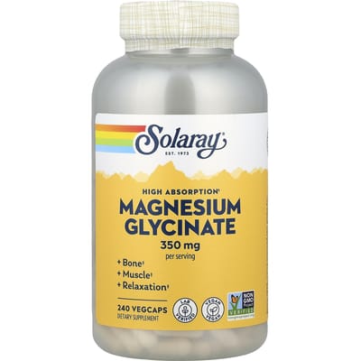 Glycinate de magnésium, Haute absorption, 350 mg, 240 gélules végétales (87.5Mg par Capsule)