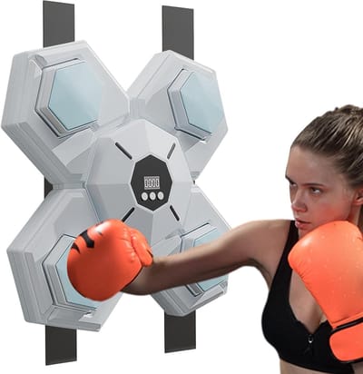 Muziek Boksmachine - Fitness Trainer - Thuis Workout - Ritmische Lichteffecten - 33.5 cm Breed - Zwart