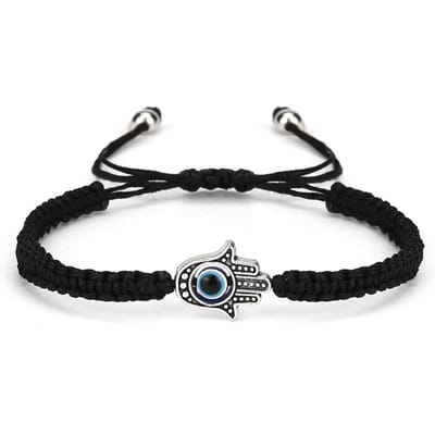 Bracelets Œil Turc Bleu Maléfique Pour Femmes Hommes Main Charme Éléphant Tortue Corde Rouge Noire Chaîne Jonc Bijoux Porte-Bonheur Homme gray