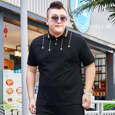 Dikke Man Korte Mouw Revers T-shirt Dikke Man Zomerkleding Plus Size Plus Size Halve Mouw Middenleeftijd T-shirt met Kraag Polo 7XL