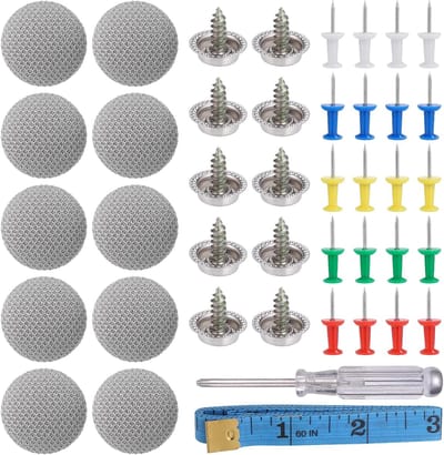 Headliner Repair Kit - 65Pcs - Auto - Car Roof Snap Rivets Retainer met 65 Positioning Pins - 1 Screwdriver - 1 Tape Measure voor Alle Auto's