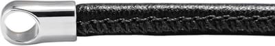 Quiges Leren Ketting Zwart zonder Sluiting Clipring voor Hangers - RVS - Dames - 46cm - EPK086