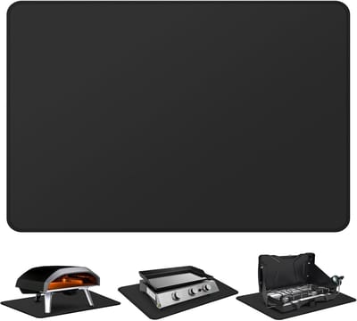 Vuurvaste Grillmat - BBQ Tafelmat Hittebestendig - Terras Beschermen - Glasvezel met Siliconencoating - 41 x 61 cm - Zwart