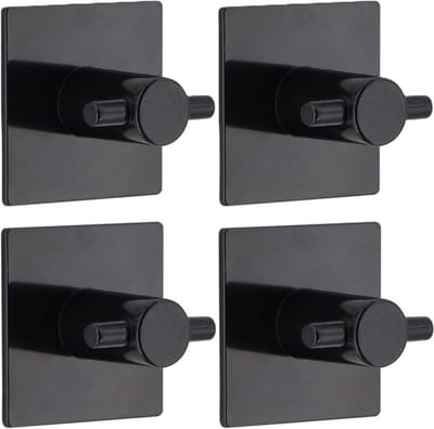 Tendance Plakhaakjes - 4,5 cm - Zelfklevende ophang haakjes - 4x stuks - kunststof - zwart - keuken/badkamer haken