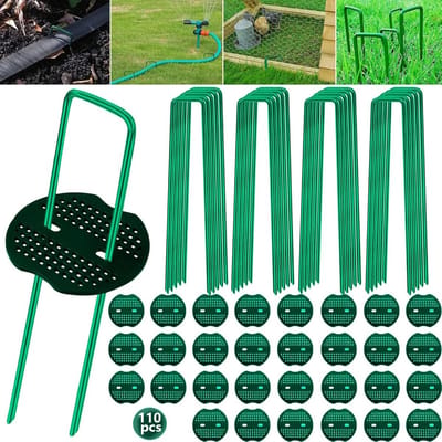 80 Grondankers en 30 Bufferschijven voor Tuinfolie en Bevestiging - Stevige Haringen