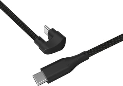 Musthavz FlatAngle 180° USB-C Kabel 1.2 Meter – Zwart – 60W Snellaadkabel met Haakse Connector