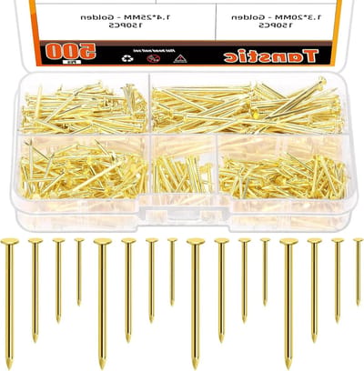 Nagelassortiment Kit - Houten en Metalen Nagels - Bevestigen en Ophangen - Gegalvaniseerd en Goudkleurig