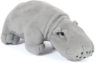 Pia Soft Toys Knuffeldier Nijlpaard - zachte pluche stof - premium kwaliteit knuffels - grijs - 23 cm - Nijlpaarden