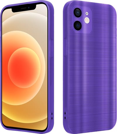 Cadorabo Hoesje geschikt voor Apple iPhone 12 in Brushed Paars - Beschermhoes Case Cover van flexibel TPU silicone in Brushed design