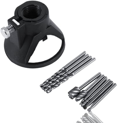 Dailygoods- Houtsnijwerk Kit 11 Stuks - HSS Boren - Frezen - Boorpositioneerder - Digitale Schaal - Snijdiepte Instelling - Houtsnijgereedschap