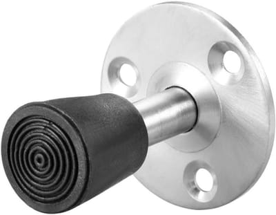 Deurstopper - Wandmontage Stopper - Muur Beschermen - Rubberen Demper - 50 mm Hoog - Zilver