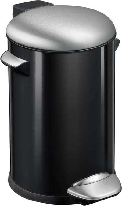 EKO - Belle Deluxe pedaalemmer 12 liter - Steel Plastic - zwart glanzend, mat RVS - Prullenbak