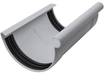 Halfronde Goten Connector 180mm Grijs - Weerbestendig PVC Verbinder voor Dakgoten