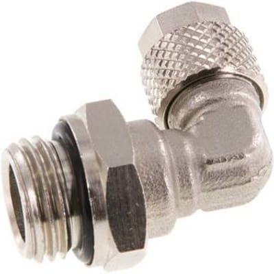 6x4 & G1/4'' Vernikkeld Messing L-Opsteekkoppeling Buitendraad NBR [2 Stuks]