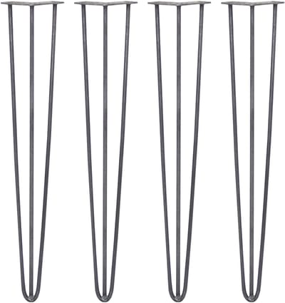 Skiski hairpin tafelpoten - staal - 4x71cm - 3 staven 10 mm