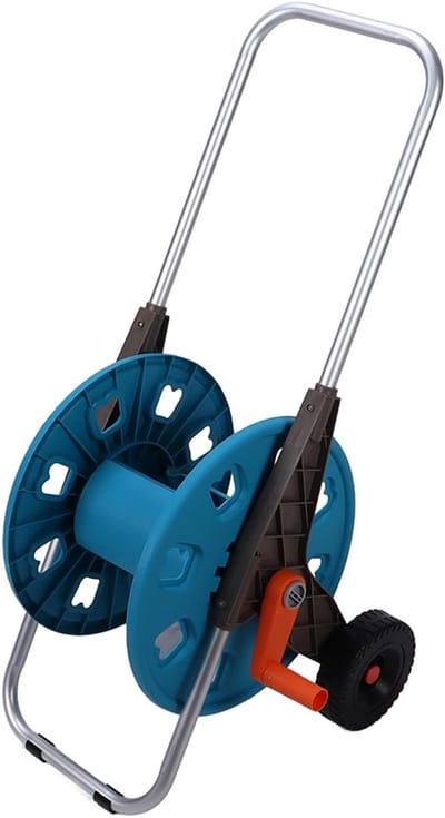 Slanghaspel Kar - Tuinslang Wagen - Water Geven - Stabiele Constructie - 60 Meter Capaciteit - Grijs