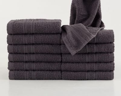 Homéé® Gastendoeken FeelGood due Fancy antraciet 30x50cm 100% Katoen badstof set van 12 stuks