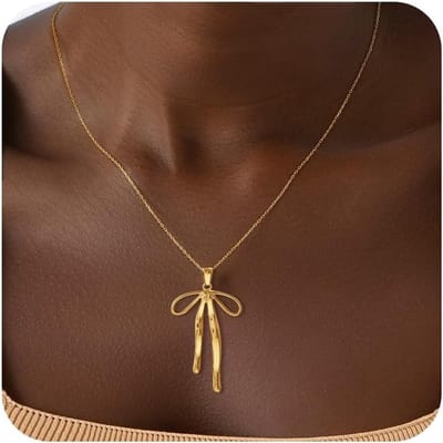 Elegante Gouden Choker met Gepersonaliseerde Strik, 18K Verguld, Fijn Sieraad voor Vrouwen, Perfect Cadeau voor Elke Gelegenheid