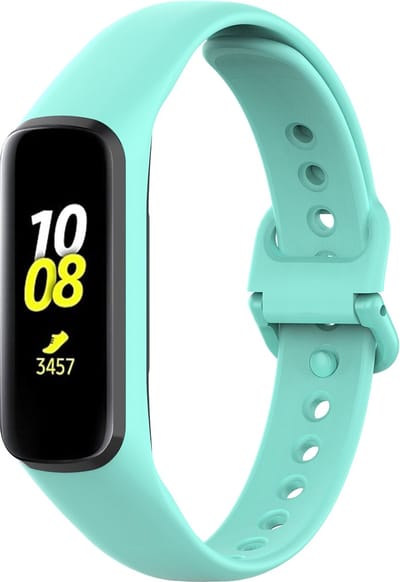 By Qubix - smartwatch bandje - Compatible Samsung bandje - Siliconen bandje - Turquoise - Geschikt voor Samsung Galaxy Fit 2