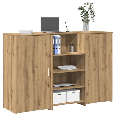 vidaXL - Receptiebalie - 155x50x103,5cm - bewerkt - hout - artisanaal - eikenkleur