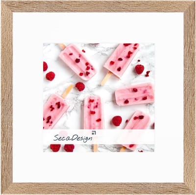 SecaDesign Tundra Hout - Fotolijst 13x13 / 9x9 cm fotomaat met passe-partout - Bruin